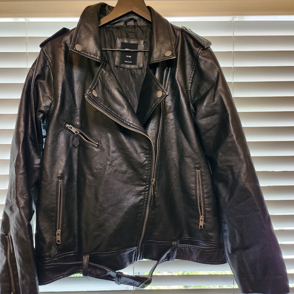 Cotton On Oversized Faux Leather Jacket